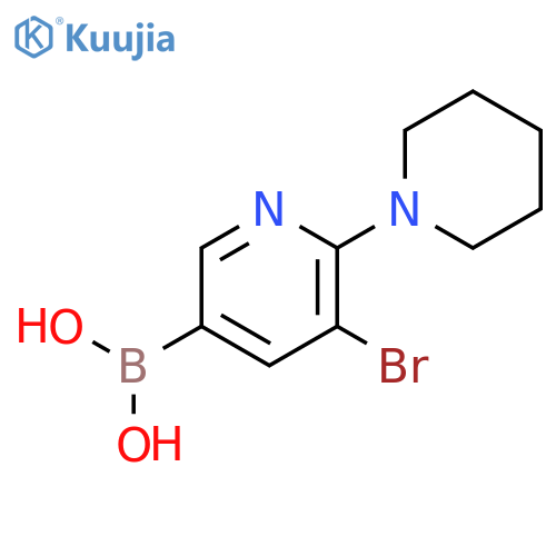 5-Bromo-6-(piperidin-1-yl)pyridine-3-boronic acid structure