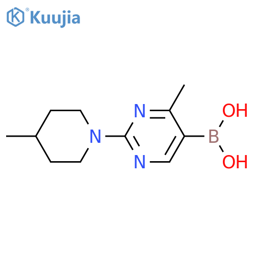 4-Methyl-2-(4-methylpiperidino)pyrimidine-5-boronic acid structure