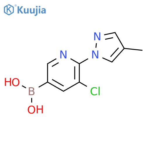 5-Chloro-6-(4-methyl-1H-pyrazol-1-yl)pyridine-3-boronic acid structure