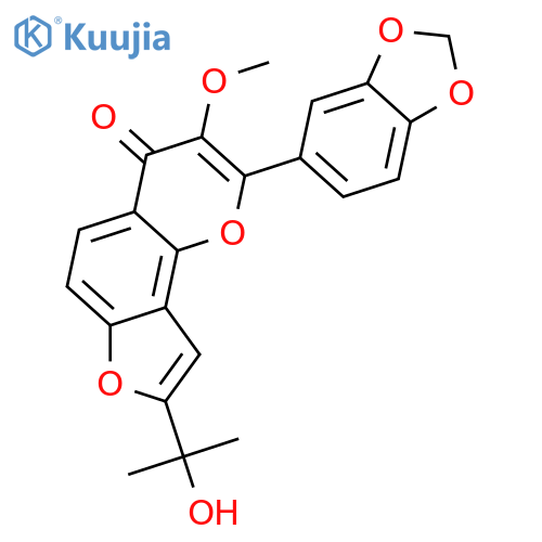 3,5-Dihydroxy-8-(1-hydroxy-1-methylethyl)-2-(4-hydroxyphenyl)-4H-furo[2,3-h]-1-benzopyran-4-one; 5-Deoxy, 3'-hydroxy, 3',4'-methylene, 3-Me ether structure