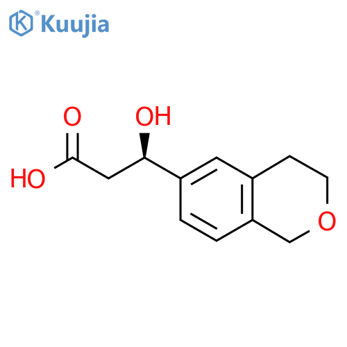 (3R)-3-(3,4-dihydro-1H-2-benzopyran-6-yl)-3-hydroxypropanoic acid structure