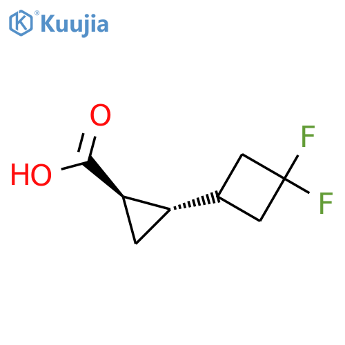 rac-(1R,2S)-2-(3,3-difluorocyclobutyl)cyclopropane-1-carboxylic acid structure
