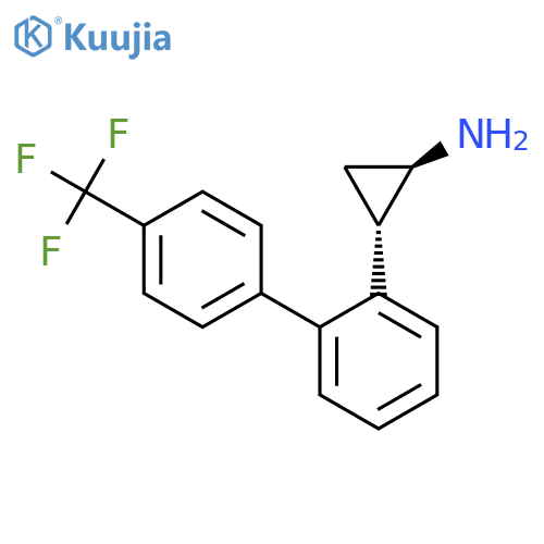 rac-(1R,2S)-2-{2-4-(trifluoromethyl)phenylphenyl}cyclopropan-1-amine structure