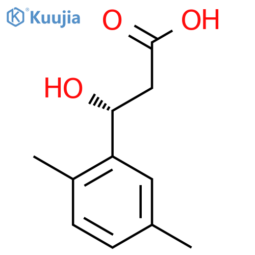 (3R)-3-(2,5-dimethylphenyl)-3-hydroxypropanoic acid structure