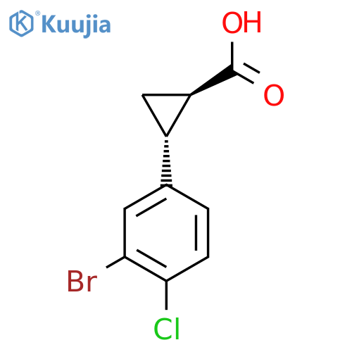 (1R,2R)-2-(3-Bromo-4-chlorophenyl)cyclopropane-1-carboxylic acid structure
