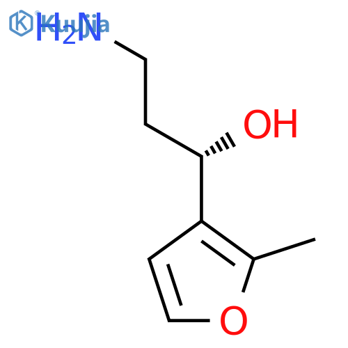 (1S)-3-amino-1-(2-methylfuran-3-yl)propan-1-ol structure
