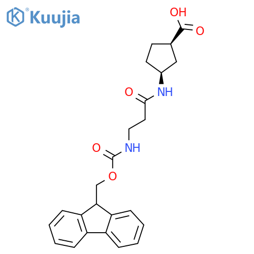 rac-(1R,3S)-3-3-({(9H-fluoren-9-yl)methoxycarbonyl}amino)propanamidocyclopentane-1-carboxylic acid structure