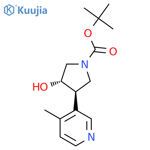 rac-tert-butyl (3R,4S)-3-hydroxy-4-(4-methylpyridin-3-yl)pyrrolidine-1-carboxylate structure