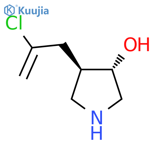 rac-(3R,4S)-4-(2-chloroprop-2-en-1-yl)pyrrolidin-3-ol structure