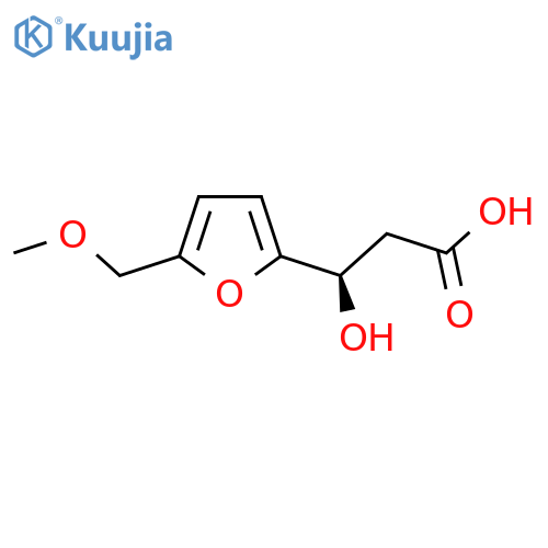 (3R)-3-hydroxy-3-5-(methoxymethyl)furan-2-ylpropanoic acid structure