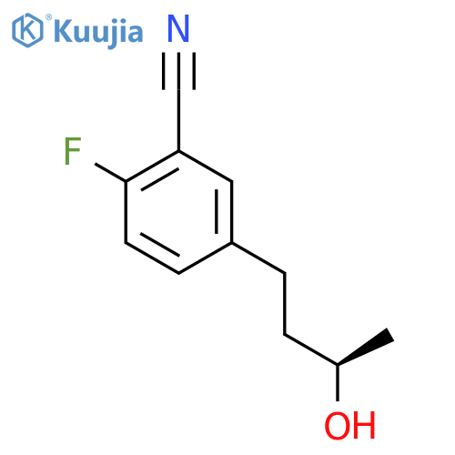 2-fluoro-5-(3R)-3-hydroxybutylbenzonitrile structure