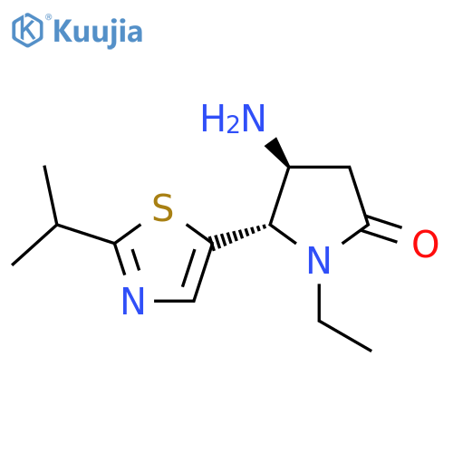 4-amino-1-ethyl-5-2-(propan-2-yl)-1,3-thiazol-5-ylpyrrolidin-2-one structure