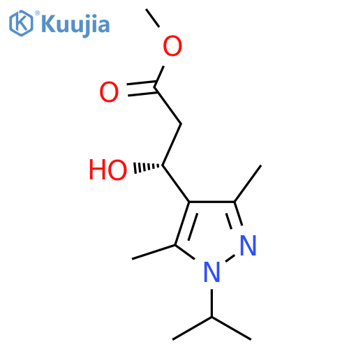 methyl (3R)-3-3,5-dimethyl-1-(propan-2-yl)-1H-pyrazol-4-yl-3-hydroxypropanoate structure