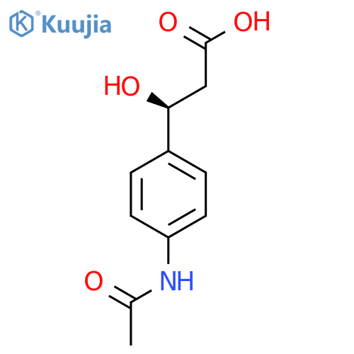 (3S)-3-(4-acetamidophenyl)-3-hydroxypropanoic acid structure