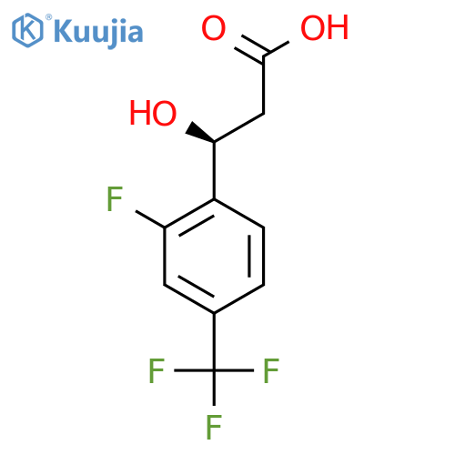 (3S)-3-2-fluoro-4-(trifluoromethyl)phenyl-3-hydroxypropanoic acid structure