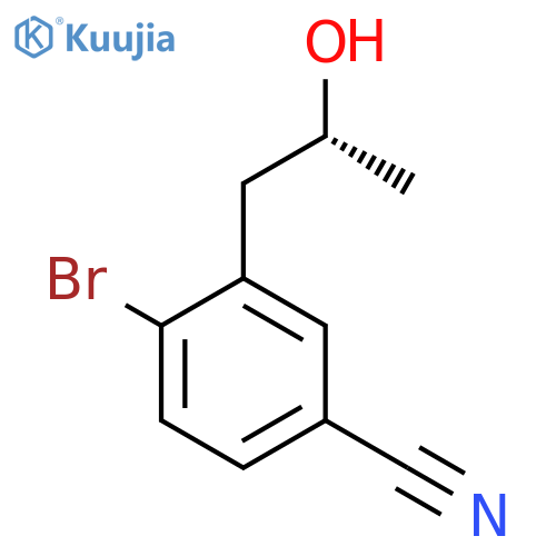 4-bromo-3-(2R)-2-hydroxypropylbenzonitrile structure
