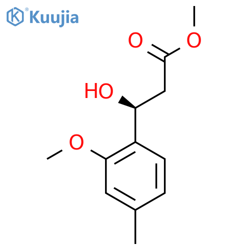 methyl (3S)-3-hydroxy-3-(2-methoxy-4-methylphenyl)propanoate structure