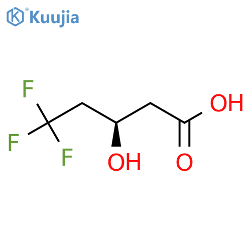 (3R)-5,5,5-trifluoro-3-hydroxypentanoic acid structure