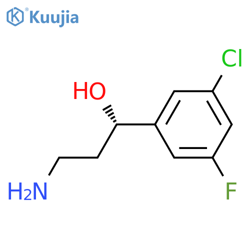 (1S)-3-amino-1-(3-chloro-5-fluorophenyl)propan-1-ol structure