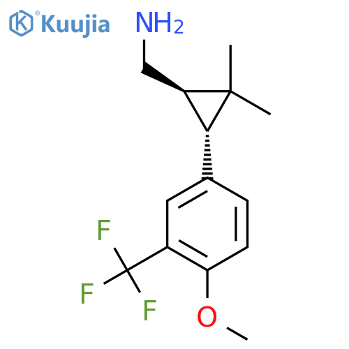 rac-(1R,3R)-3-4-methoxy-3-(trifluoromethyl)phenyl-2,2-dimethylcyclopropylmethanamine structure