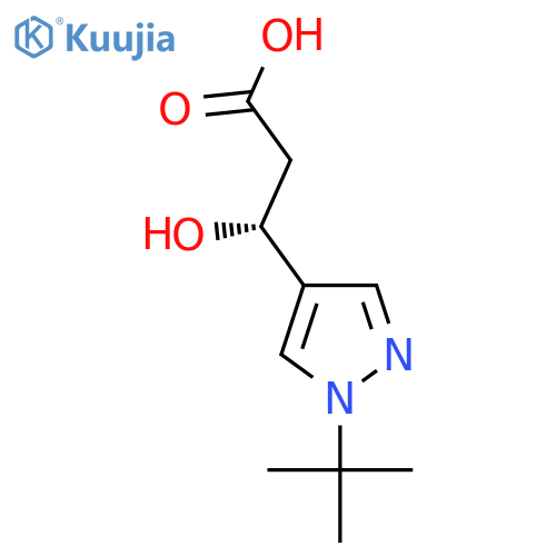 (3R)-3-(1-tert-butyl-1H-pyrazol-4-yl)-3-hydroxypropanoic acid structure