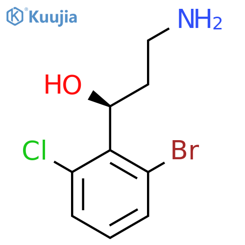 (1S)-3-amino-1-(2-bromo-6-chlorophenyl)propan-1-ol structure
