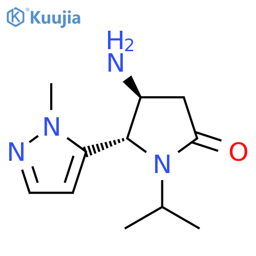 4-amino-5-(1-methyl-1H-pyrazol-5-yl)-1-(propan-2-yl)pyrrolidin-2-one structure
