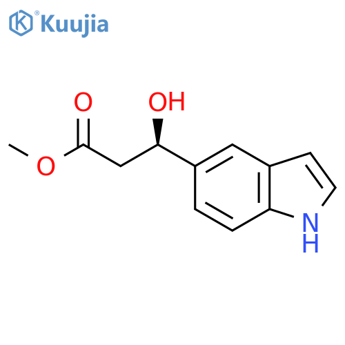 methyl (3R)-3-hydroxy-3-(1H-indol-5-yl)propanoate structure