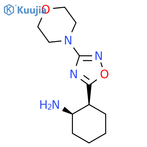 rac-(1R,2S)-2-[3-(morpholin-4-yl)-1,2,4-oxadiazol-5-yl]cyclohexan-1-amine structure