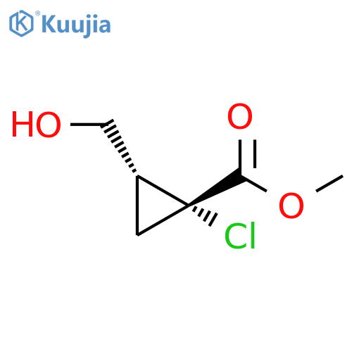 rac-methyl (1R,2R)-1-chloro-2-(hydroxymethyl)cyclopropane-1-carboxylate, cis structure