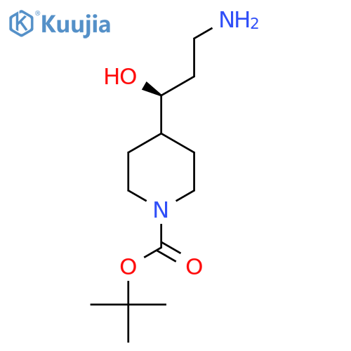 tert-butyl 4-(1S)-3-amino-1-hydroxypropylpiperidine-1-carboxylate structure