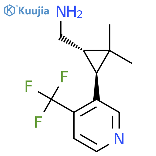 rac-(1R,3R)-2,2-dimethyl-3-4-(trifluoromethyl)pyridin-3-ylcyclopropylmethanamine structure