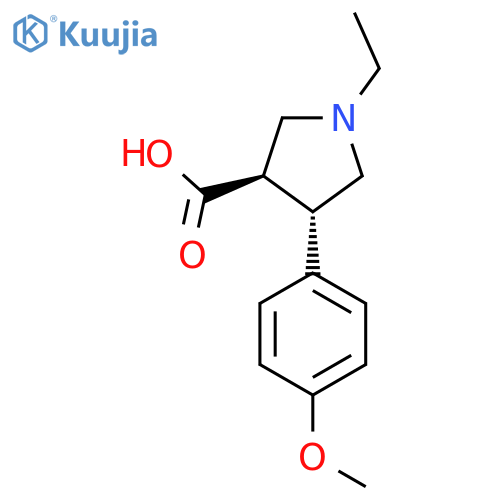 1-ethyl-4-(4-methoxyphenyl)pyrrolidine-3-carboxylic acid structure