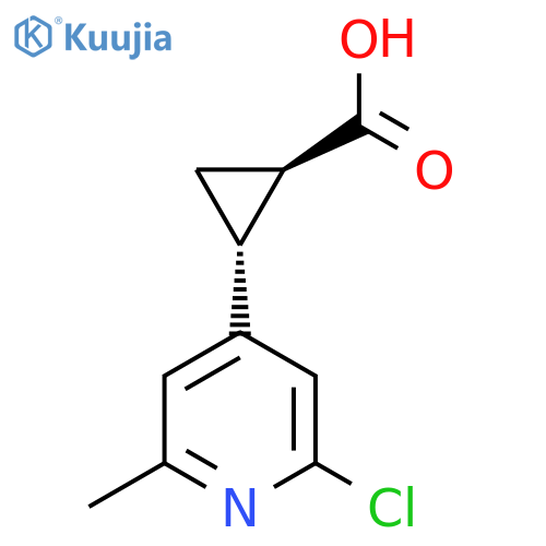 rac-(1R,2R)-2-(2-chloro-6-methylpyridin-4-yl)cyclopropane-1-carboxylic acid structure