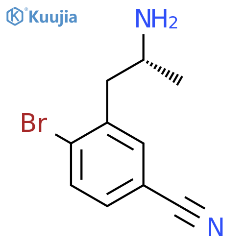 3-(2R)-2-aminopropyl-4-bromobenzonitrile structure