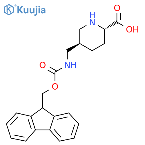 rac-(2R,5S)-5-({(9H-fluoren-9-yl)methoxycarbonyl}amino)methylpiperidine-2-carboxylic acid structure