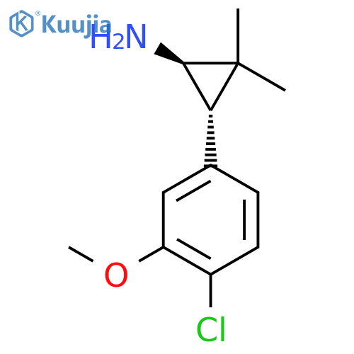 rac-(1R,3S)-3-(4-chloro-3-methoxyphenyl)-2,2-dimethylcyclopropan-1-amine structure