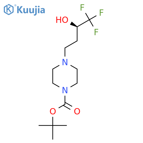 tert-butyl 4-(3R)-4,4,4-trifluoro-3-hydroxybutylpiperazine-1-carboxylate structure
