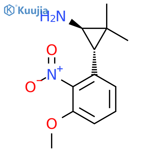 rac-(1R,3R)-3-(3-methoxy-2-nitrophenyl)-2,2-dimethylcyclopropan-1-amine structure
