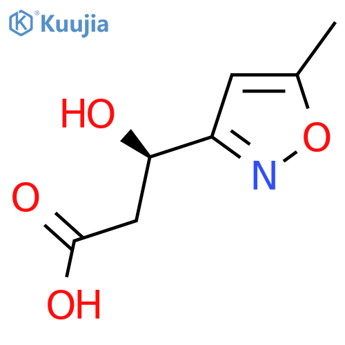 (3R)-3-hydroxy-3-(5-methyl-1,2-oxazol-3-yl)propanoic acid structure