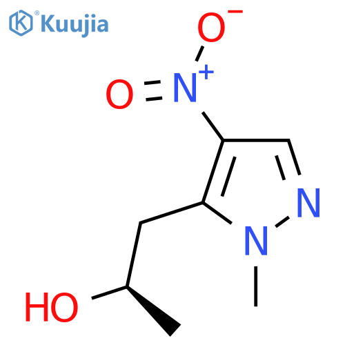(2R)-1-(1-methyl-4-nitro-1H-pyrazol-5-yl)propan-2-ol structure