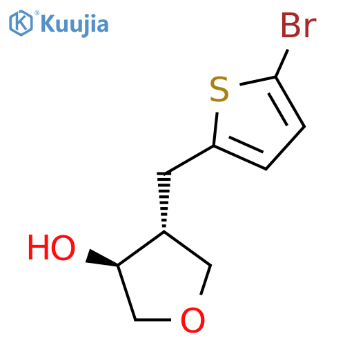 rac-(3R,4S)-4-(5-bromothiophen-2-yl)methyloxolan-3-ol structure
