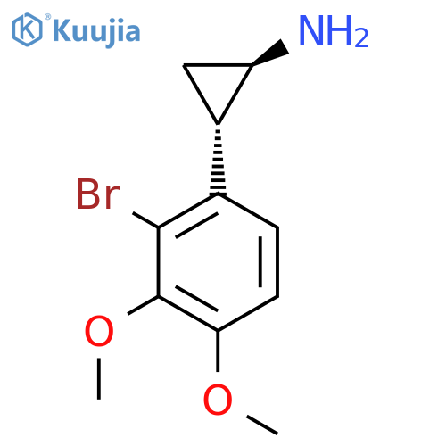 rac-(1R,2S)-2-(2-bromo-3,4-dimethoxyphenyl)cyclopropan-1-amine structure