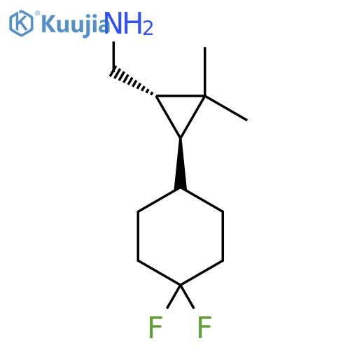rac-(1R,3R)-3-(4,4-difluorocyclohexyl)-2,2-dimethylcyclopropylmethanamine structure