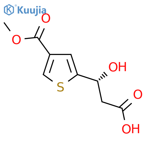(3R)-3-hydroxy-3-4-(methoxycarbonyl)thiophen-2-ylpropanoic acid structure