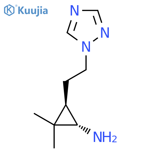 rac-(1R,3S)-2,2-dimethyl-3-2-(1H-1,2,4-triazol-1-yl)ethylcyclopropan-1-amine structure