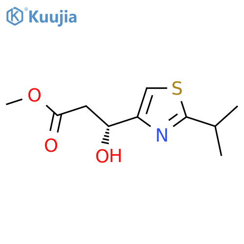 methyl (3R)-3-hydroxy-3-2-(propan-2-yl)-1,3-thiazol-4-ylpropanoate structure