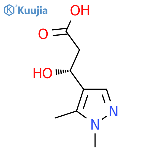 (3R)-3-(1,5-dimethyl-1H-pyrazol-4-yl)-3-hydroxypropanoic acid structure