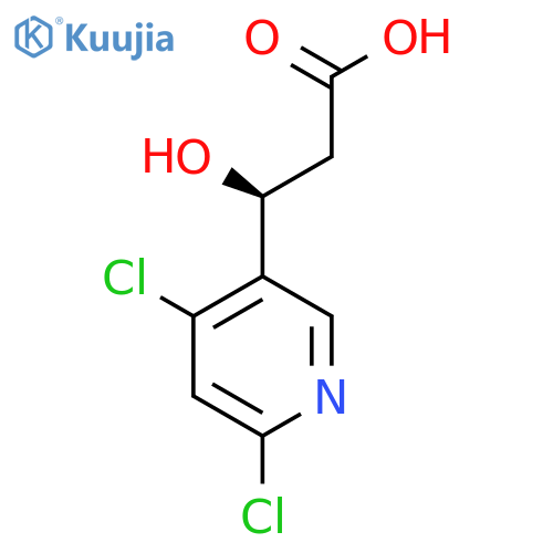 (3S)-3-(4,6-dichloropyridin-3-yl)-3-hydroxypropanoic acid structure