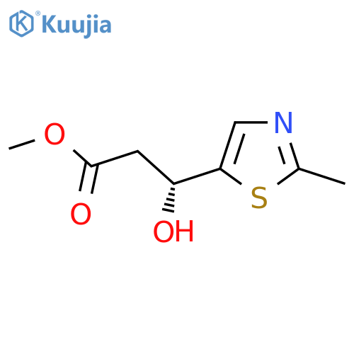 methyl (3R)-3-hydroxy-3-(2-methyl-1,3-thiazol-5-yl)propanoate structure